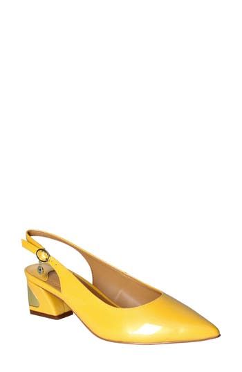 A slender slingback strap provides a perfect fit in a chic pointy-toe pump set on a walkable, architectural heel. 3 1/4" heel Synthetic upper, lining and sole Imported Fit In, Pump Shoes, Women's Pumps, Sling Backs, Perfect Fit, Lemon, Nordstrom, Pumps, Women Shoes