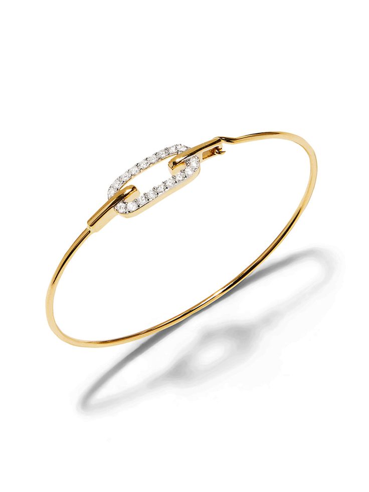 Lee Jones has taken their beloved Legend Link and created one gorgeous and thin bangle bracelet. Perfect by itself or stacked on your wrist. Handcrafted in 14-karat yellow gold. Detailed in diamonds, totaling 0.45ct. Bangle With Diamonds, Yellow Gold Bangle, Cathy Waterman, Gold Bangle Bracelet, Gold Bangle, Gold Bangles, Bangle Bracelet, Bangle Bracelets, Bangles