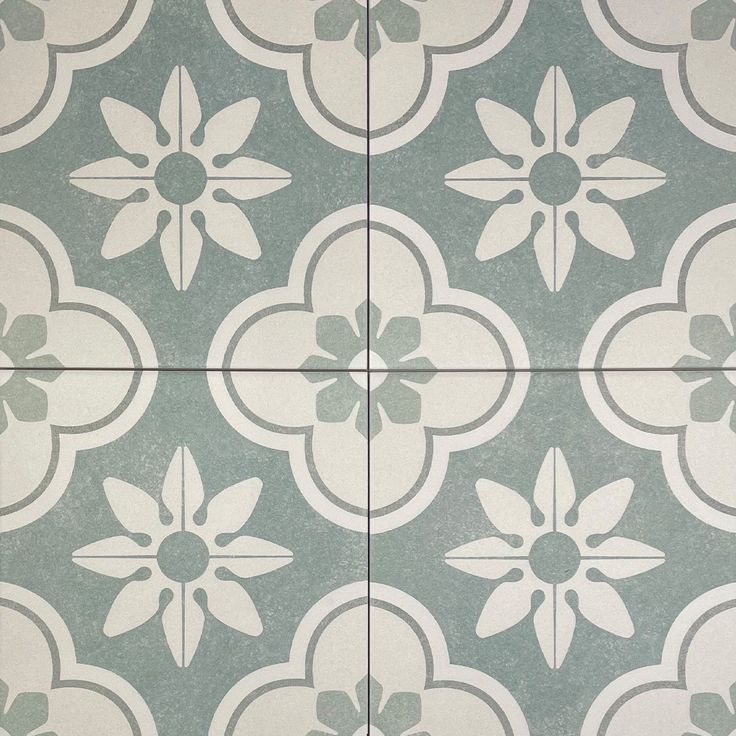 an image of a tile pattern with flowers on it