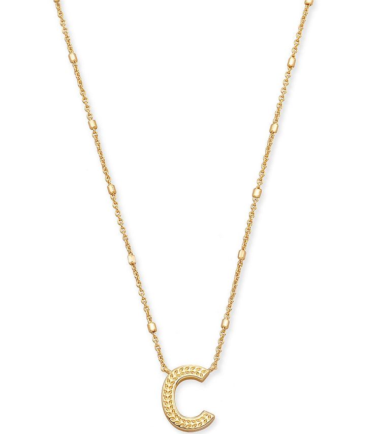 Kendra Scott Initial Pendant Necklace | Dillard's Personalized Chic Yellow Gold Jewelry, Chic Personalized Yellow Gold Jewelry, Gold-tone Jewelry With Adjustable Chain And Initial Pendant, Chic Gold Initial Pendant Necklace, Chic Everyday Personalized Jewelry, Chic Personalized Initial Pendant Necklace, Adjustable Monogrammed Gold Jewelry, Gold-tone Initial Pendant Necklace, Gold-tone Tarnish Resistant Initial Pendant Necklace