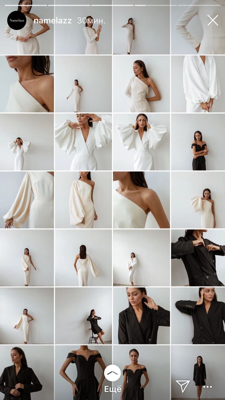 a collage of photos showing different types of clothes and poses for the woman's body