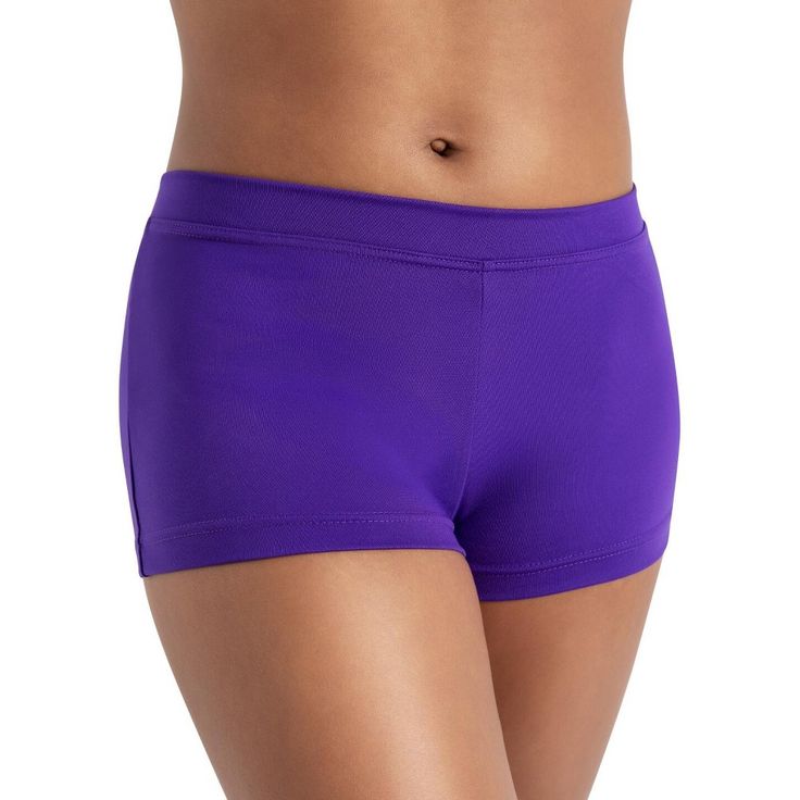 The best-selling Boy Cut Low Rise Short is available in a wide variety of colors to match costumes and team colors. Featuring a low-rise, comfortable waistband that creates a seamless finish when worn under costumes or clothing. With double-stitched hems for added strength and security, this boy short is perfect for every class, rehearsal, or team practice. Available in both adult and child sizes. Solid Color Brief Workout Shorts, Solid Color Workout Brief Shorts, Solid Color Athleisure Bottoms For Cheerleading, Fitted Solid Color Boxer Briefs With Comfort Waistband, Moisture-wicking Short Bottoms For Cheerleading, Basic Sports Bottoms With Comfort Waistband, Basic Boxer Briefs, Fitted Purple Hip-length Bottoms, Basic Fitted Boxer Briefs For Sports