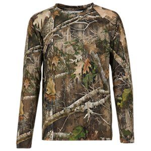 Perfect for preseason scouting, early-season hunts, a layer in the later months, or sporting outdoor style anytime, the RedHead\u00ae Lightweight Performance Long-Sleeve Shirt for Youth does it all. This 90% polyester/10% spandex youth hunting shirt sports our acclaimed high-performance fabric with a nearly mesh-like design for across-the-board advantages. The RedHead Lightweight Performance Long-Sleeve Shirt for Youth brings fast-drying, moisture-wicking power; unmatched breathability; and a fe Winter Outdoor Long Sleeve T-shirt, Winter Long Sleeve T-shirt For Outdoor Activities, Camouflage Long Sleeve Tops For Outdoor Activities, Long Sleeve Hunting Tops For Fall, Long Sleeve Camouflage Tops For Outdoor Activities, Long Sleeve Tops For Hunting In Fall, Long Sleeve Tops For Fall Hiking, Long Sleeve Tops For Hiking In Fall, Winter Camouflage Top For Outdoor