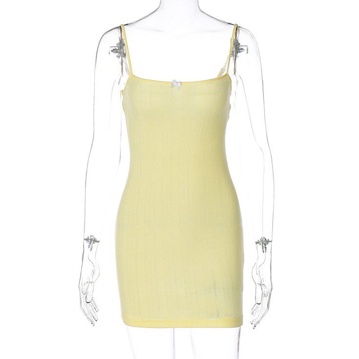 Cleo Slim Knitted Mini Dress Alees Fashion aleesfashion.com Fitted Backless Bodycon Dress For Day Out, Fitted Mini Backless Dress For Day Out, Chic Bodycon Backless Dress, Summer Solid Color Bodycon Backless Dress, Elegant Yellow Backless Mini Dress, Stretch Mini Bodycon Dress For Summer, Backless Bodycon Mini Dress For Day Out, Yellow Fitted Backless Dress, Fitted Yellow Backless Dress