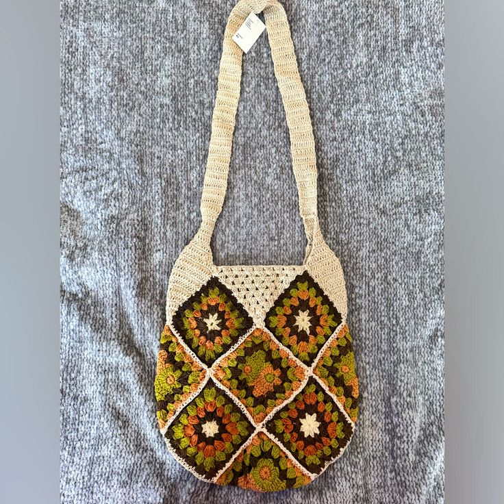 This A New Crocheted Shoulder Bag From Urban Outfitters. Perfect For The Summer Or Spring! This Bag Is Very Spacious And Can Hold Many Personal Items. Vintage Rectangular Crochet Bag For Everyday, Urban Outfitters Travel Bags For Summer, Urban Outfitters Summer Travel Bags, Vintage Rectangular Crochet Bag For Vacation, Vintage Crochet Rectangular Bag For Vacation, Vintage Crochet Shoulder Bag For Daily Use, Retro Natural Shoulder Bag For The Beach, Vintage Green Square Bag, Urban Outfitters Rectangular Shoulder Bag For Summer