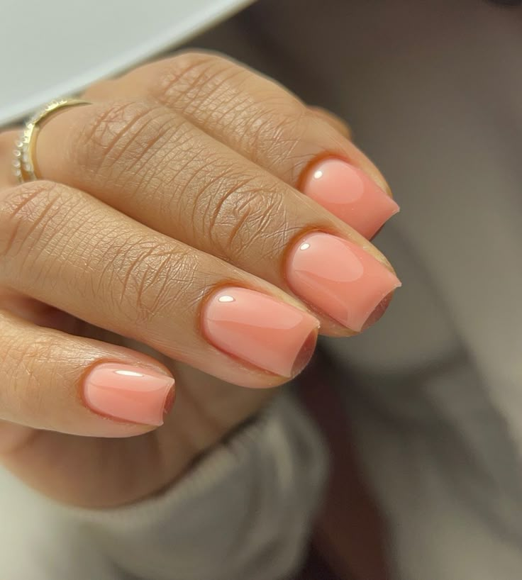 iGoByJo | Feeling Peachy… 🍑 . . . #igobyjo #whereyoudoyournailsat #biabnailart #biab #biabnails #peachnails #peachesandcream #peaches #jada… | Instagram Peach Biab Nails, Nail Peach Color, Light Peach Nails, Peach Gel Nails, Peachy Pink Nails, Peach Color Nails, Peach Nail Ideas, Coral Gel Nails, Peachy Nails