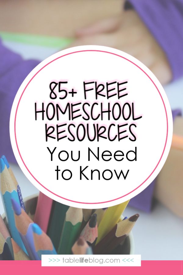 a cup full of pencils with the words 85 + free homeschool resources you need to know