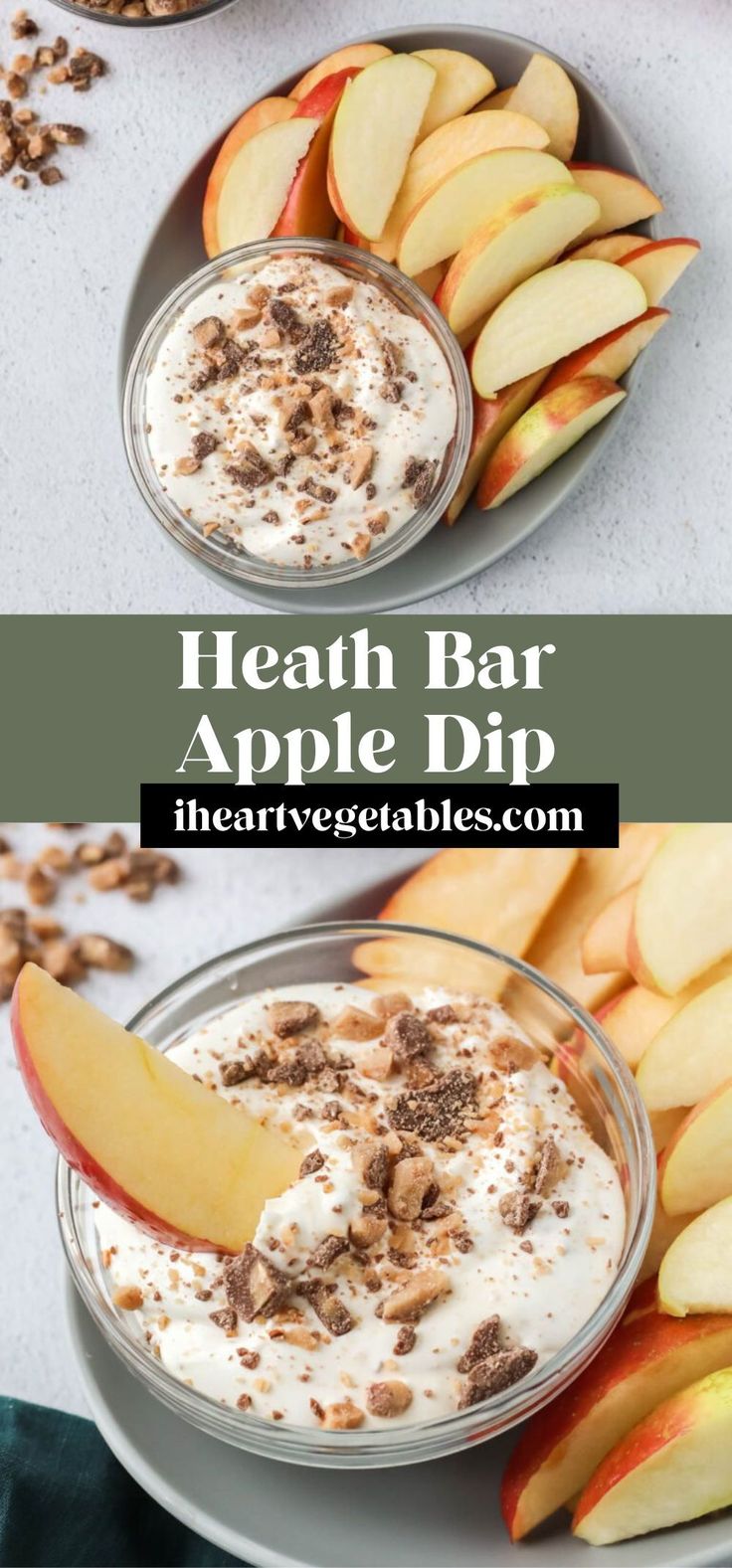 apples and granola are in bowls with the words health bar apple dip on top