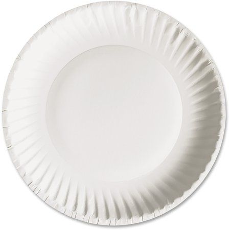 a white paper plate on a white background