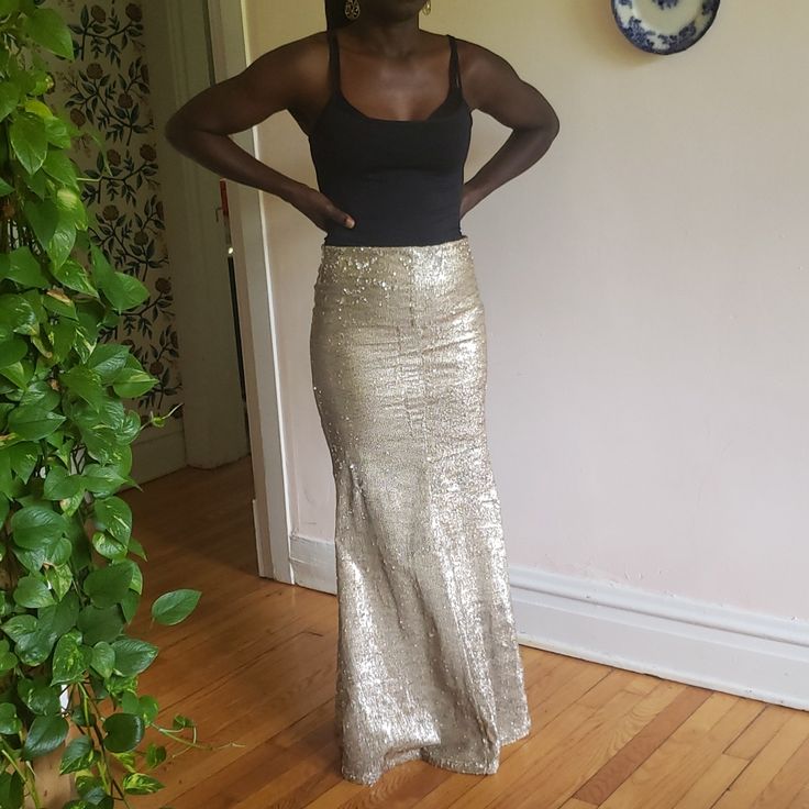 Beautiful Sequin Skirt. Chic Fitted Sequin Skirt, Glamorous Fitted Mini Skirt, Glamorous Midi Lined Skirt, Glamorous Lined Midi Skirt, Fitted Sequin Skirt, Chic Fitted Sequin Maxi Skirt, Sequin Stretch Pencil Skirt, Glamorous Fitted Long Skirt, Stretch Sequin Pencil Skirt