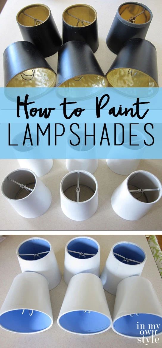 how to paint lampshades with different colors and sizes on the top, bottom and bottom