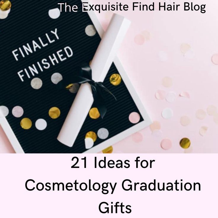 the words, 21 ideas for cosmetology graduation gifts are shown in black and white