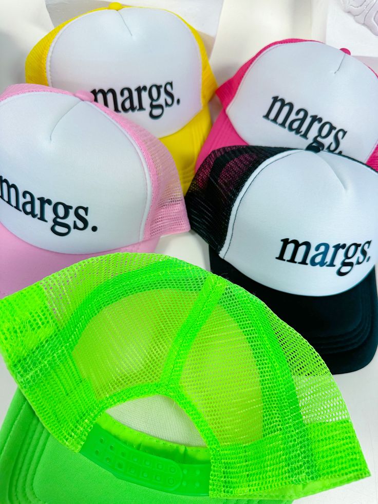 Keep your head cool (and style even cooler) all summer long with the margs. Trucker Hat. Perfect for margarita-filled days or just everyday fun, this super cute hat comes in many colors to match your chic and colorful personality. Summer will never be dull again! Plus, it is an adjustable snap-back. It will fit perfectly! Fun Trucker Hat For Spring Vacation, Fun Trucker Hat For Vacation In Spring, Fun Spring Vacation Trucker Hat, Summer Trucker Hat For Vacation In Spring, Spring Vacation Fun Trucker Hat, Cute Spring Beach Trucker Hat, Cute Trucker Hat For Spring Beach, Cute Trucker Hat For Beach And Spring, Cute Trucker Hat For Beach Spring Season