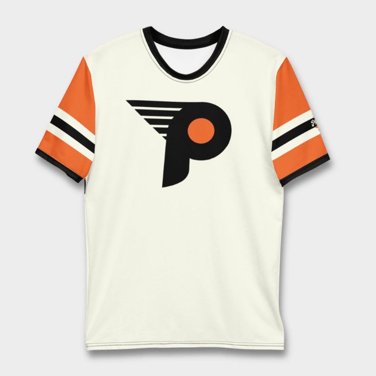 The Story The Deets The Care If Ron Hextall, Dave Schultz, Bobby Clarke, and a textile factory all had a baby together, then it might turn out looking something like this t-shirt. A staff favorite, this old school vintage top is a nod to all the Philadelphia hockey legends that we watched growing up or heard about from our fathers and grandfathers. Root for the Bullies in style as you rock this super unique retro classic tee that's perfect for yelling at Rangers fans or for cross-checking your n Vintage Crew Neck Top With Team Logo, Retro Cotton T-shirt With Team Logo, Vintage Crew Neck Shirt With Logo Print, Vintage White T-shirt For Fan Gear, Vintage Crew Neck Shirt For College, Vintage White Cotton T-shirt, Vintage Team Logo T-shirt For Fans, White Cotton Shirt With Team Logo, Retro White T-shirt With Screen Print