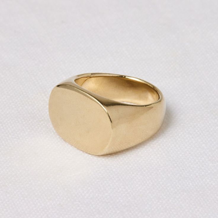 The classic signet ring of your dreams! This square face signet adds the perfect hint of masculine to a look, and provides the ideal surface for engraving! Comes in solid brass or sterling silver. Classic Everyday Brass Signet Ring, Modern Brass Signet Ring, Classic Rectangular Jewelry For Everyday, Classic Rectangular Everyday Jewelry, Classic Signet Ring With Polished Edges, Classic Thick Band Engraved Tarnish-resistant Ring, Classic Everyday Jewelry With Brushed Finish, Classic Sterling Silver Rectangular Signet Ring, Classic Rectangular Sterling Silver Signet Ring