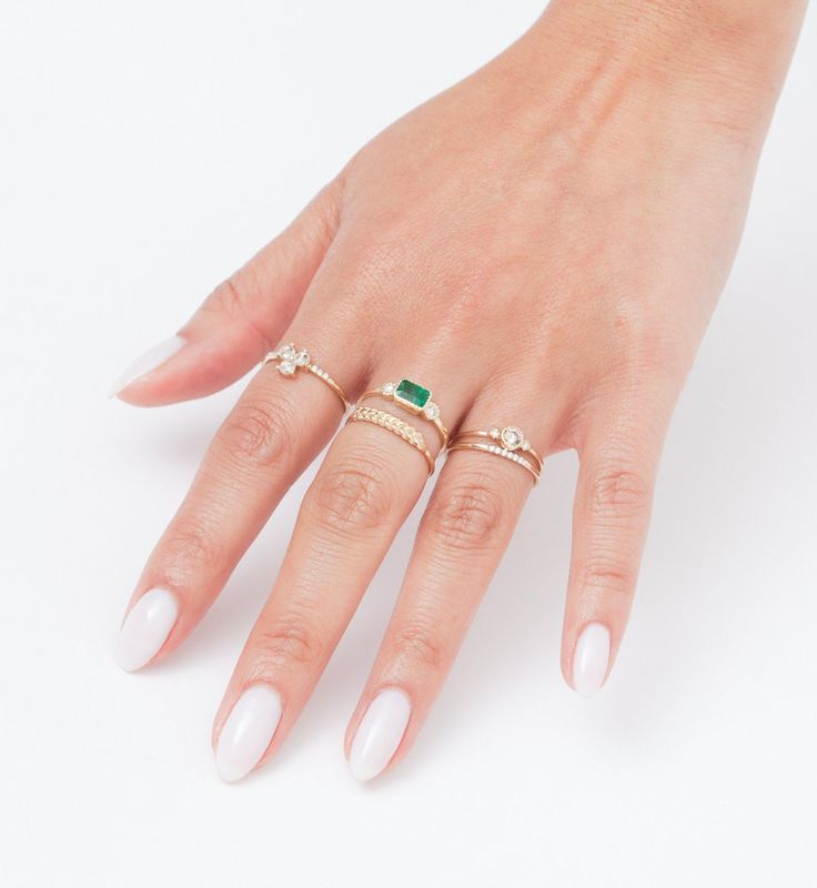 Braided Ring: Angle Everyday Gold Emerald Ring With Round Band, Gold Emerald Ring With Round Band For Everyday, Modern Twist Stackable Promise Jewelry, Everyday Stackable Emerald Ring In Yellow Gold, Delicate Adjustable Solitaire Stackable Rings, Modern Twist Stackable Toe Ring Jewelry, Everyday Stackable Emerald Ring With Round Band, Elegant Adjustable Emerald Ring, Elegant Everyday Adjustable Emerald Ring