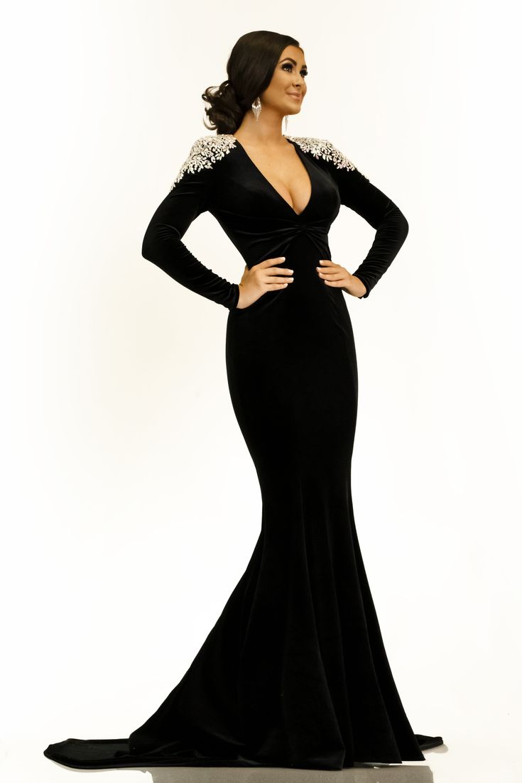 Black Evening Dress Long Party Gowns, Black Gowns Dresses Elegant, Black Night Dress Long Elegant, Velvet Dress Long Classy Gown, Long Sleeve Gala Dress, Velvet Gown Evening Dresses Long Sleeve, Velvet Dress Designs Gowns, Black Evening Dress Elegant, Black Velvet Dress Long