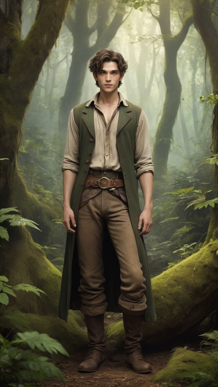 In a magical world A goodlooking and smart young man w 0 Elven Aesthetic Clothes Male, Arabic Fantasy Clothing Male, Fantasy Elf Outfit Male, Fantasy Scholar Outfit Male, Hobbit Clothes Men, Elven Male Clothes, Celtic Outfit Male, Adventure Core Outfits Men, Fantasy Traveler Outfit Male