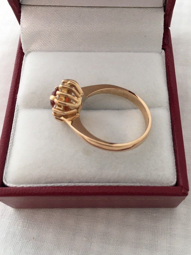 Free Shipping on orders over $35.00 however if there is a return buyer to refund seller for the free shipping cost to seller. Rare 18K Gold 0.75ct Rhodocrosite Gemstone Pear Cut 16 Accent Diamonds Solid 750 Yellow Gold Ring Stunning Beautiful 18K Gold Hallmarked 18K Ring size - 5.75 Visit our shops on Etsy HauteCoutureLaLa TrendsCouture BeautifulPatina LastingTrendsFree Shipping on orders over $35.00 however if there is a return buyer to refund seller for the free shipping cost to seller. Free S Formal Yellow Gold Topaz Teardrop Ring, Yellow Gold Teardrop Gemstones For Anniversary, Anniversary Yellow Gold Teardrop Gemstones, Classic Teardrop Ruby Ring, Yellow Gold Pear-shaped Sapphire Ring As Gift, Yellow Gold Pear-shaped Ruby Ring, Pear-shaped Sapphire Ring In Yellow Gold For Gift, Pear-shaped Yellow Gold Sapphire Ring Gift, Fine Jewelry Pear-shaped Yellow Gold Birthstone Ring