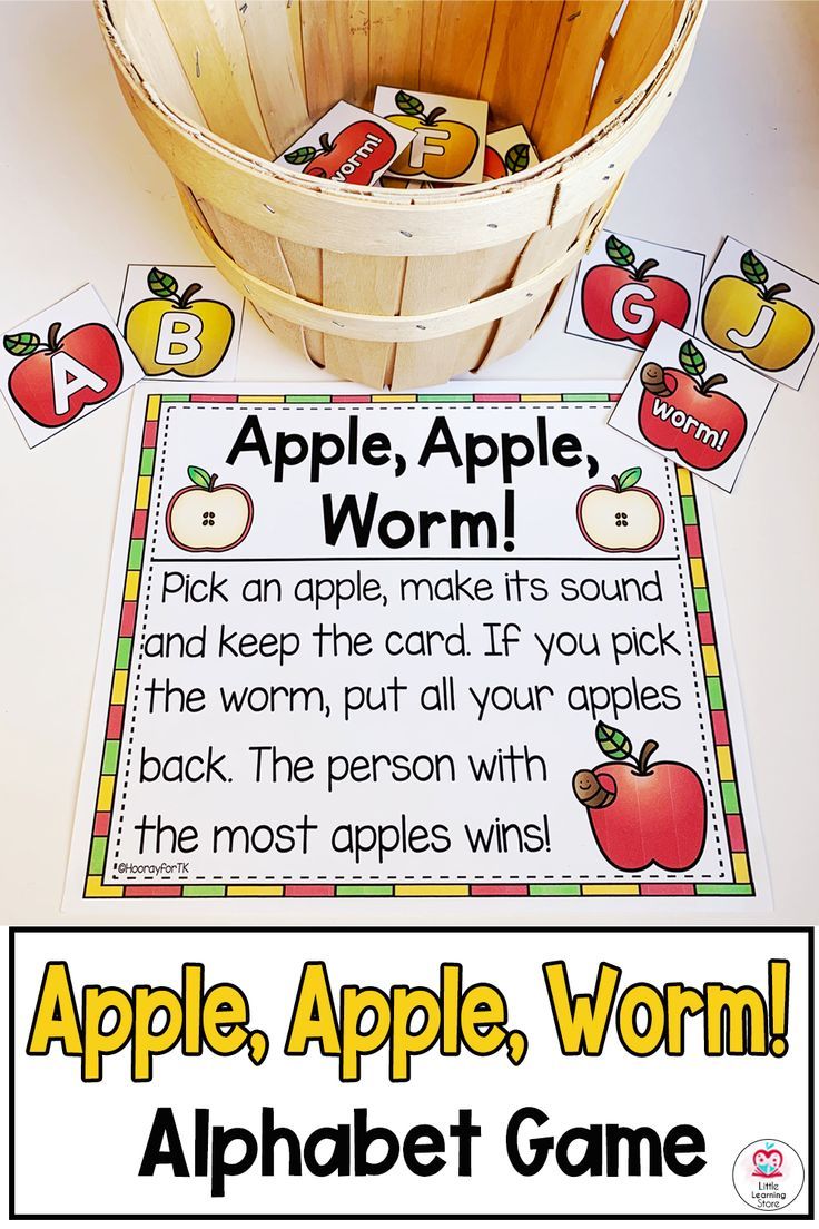 an apple themed alphabet game for kids