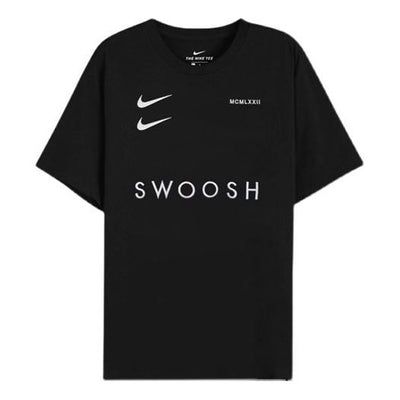 Nike Sportswear Swoosh Chest Sports Round Neck Short Sleeve Black DH0030-010 (Men's) Nike Dri-fit Activewear For Sports Events, Nike Functional Streetwear Activewear, Functional Nike Activewear For Street Style, Nike Functional Activewear For Streetwear, Nike Dri-fit Activewear For Sports Season, Nike Dri-fit Activewear For Sports, Functional Crew Neck Activewear With Logo Print, Nike Dri-fit Activewear, Nike Dri-fit Athletic Activewear