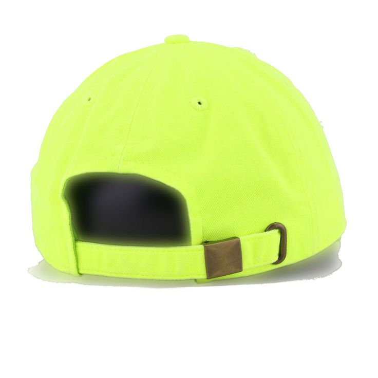 Adding Neon Yellow to anything will instantly make it sportier. Made from durable cotton with pinpoint distressing to give it a vintage flair, which we highly recommend in the dad hat style. We’ve searched high and low for the best premium basics in the country and this is it. High in quality at the right price. This dad hat sacrifices nothing. A favorite at Hat Heaven headquarters for a myriad of reasons, we can’t sing enough praises about these dad hats. Hat Material: 100% CottonCrown: KBE Neo Sports Cap Without Tags, Yellow Adjustable Visor Snapback Hat, Yellow Cotton Trucker Hat, Yellow Adjustable Visor Dad Hat, Yellow Cotton Trucker Hat With Curved Brim, Adjustable Yellow Dad Hat Visor, Yellow Dad Hat For Summer, Yellow Casual Snapback Hat, Yellow Cotton Dad Hat