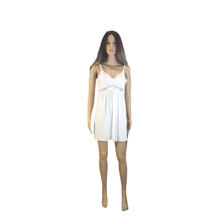 Nwt Inc International Concepts Heavenly Soft Lace-Trimmed Knit Nightgown, White Size: Large Mannequin Is Wearing A Size X-Small For Mannequin Reference In Inches: Height: 68.9 Waist : 24 Hips : 33.8 Chest: 33 -Fast Shipping!! -Smoke & Pet Free Home White V-neck Mini Dress For Loungewear, Fitted Sleepwear With Built-in Bra For Relaxation, White Feminine Sleepwear For Relaxation, White V-neck Chemise For Sleep, Camisole Mini Dress With Lace Trim For Daywear, White V-neck Chemise For Loungewear, White V-neck Nightgown For Daywear, Sleeveless White Slip For Bedtime, White Sleeveless Slip For Bedtime