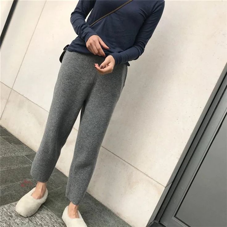 High Waist Elegant Knitted Pants – Tomscloth Non-stretch Straight Leg Winter Bottoms, Casual Fitted Bottoms For Winter, Fitted Casual Bottoms For Winter, Casual Wide Leg Winter Bottoms, Solid Straight Pants For Winter, Non-stretch Bottoms For Winter Loungewear, Stretch Pants For Winter Loungewear, Relaxed Fit Full Length Pants For Winter, Relaxed Fit Straight Leg Pants For Winter