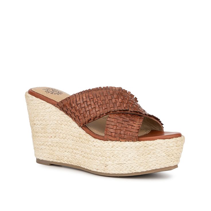 Vintage Foundry-Lorie Espadrille Wedge Sandal Elevate a summer fit with the Lorie wedge sandal from Vintage Foundry Co. Braided leather lends dimension while the espadrille platform and wedge heel bring a beachy highlight to round out this style with versatile appeal. Trending Handbags, Sandal Online, Espadrilles Platform, Espadrille Wedge, Shoe Carnival, Braided Leather, Wedge Sandal, Espadrilles Wedges, Platform Wedges