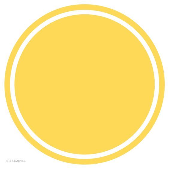 a yellow circle with white lines in the center and bottom half, on a white background