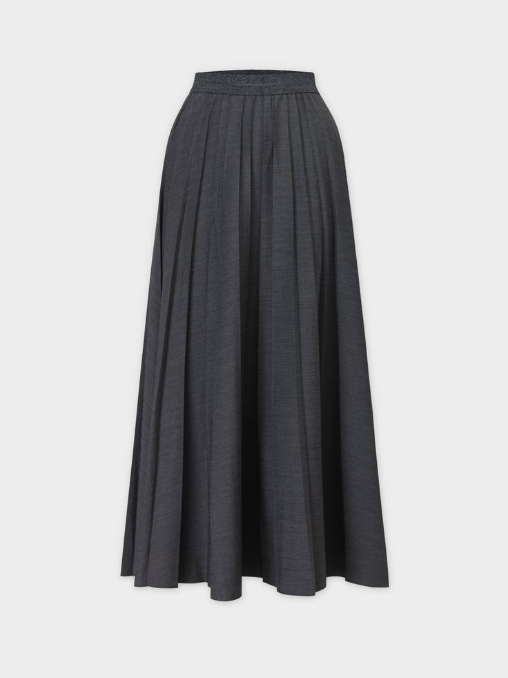 Introducing our Pleated Skirt 37"-Black Denim. This stylish skirt features a classic pleated design, in a black denim pattern for a versatile and timeless look. Classic Fitted Pleated Flared Skirt, Classic Black Flared Pleated Skirt, Classic Fitted Full Pleated Skirt, Classic High-waist Skirt For Fall, Classic High Waist Skirt For Fall, Casual Full Length Pleated Skirt For Fall, Classic Fitted Skirt With Pleated Hem, Classic Fitted Solid Color Pleated Skirt, Casual Fitted Full-length Pleated Skirt