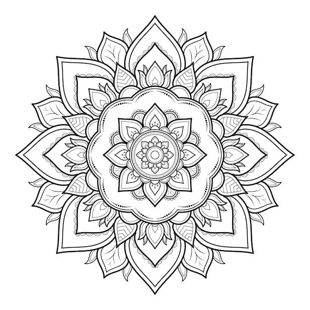 a black and white drawing of a flower with lots of leaves on it's petals