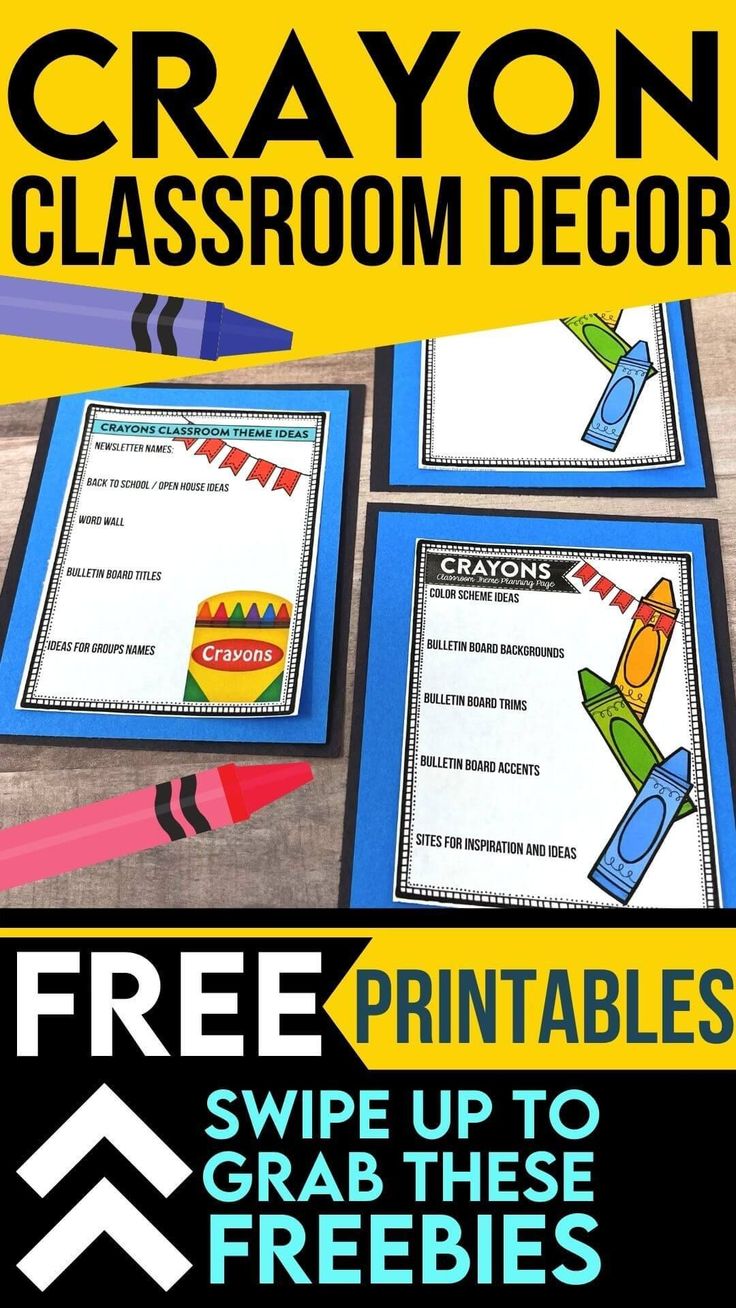 the free crayon classroom decor printables are great for students to use