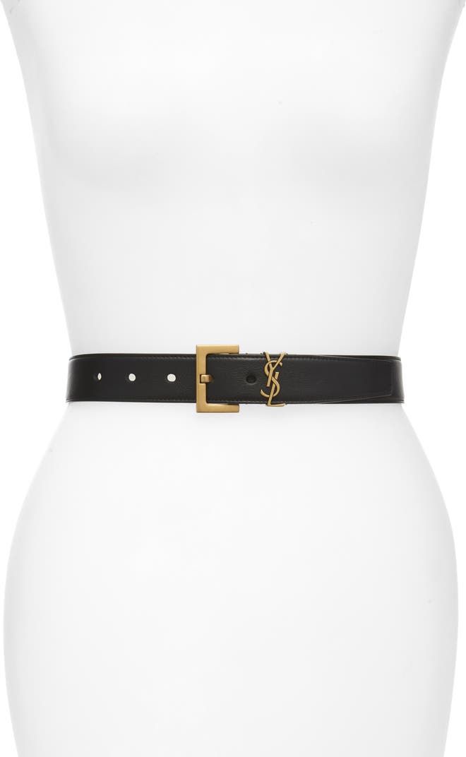 Saint Laurent Laque YSL Monogram Leather Belt | Nordstrom Saint Laurent Outfit, Maquillage Kylie Jenner, French Style Clothing, French Chic Fashion, Ysl Belt, Coffee Date Outfits, Monogram Outfit, French Women Style, Parisian Chic Style