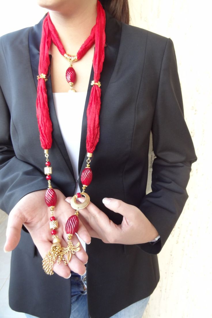 Red Silk jewelry scarf necklace Gold Plated Gem Stone Scarf Necklace This is an afghan tassel, necklace, jade,  gold-plated dragonfly materials and red silk batik used  length 145 cm = 57 inches http://www.etsy.com/shop/sevinchjewelry?section_id=12773679 http://www.etsy.com/shop/sevinchjewelry All my jewelleries will be delivered in nicely wrapped gift packs... Thank you for your purchase. SHIP ALL ORDERS TO USA*CANADA*EUROPE BY THE COURIER (UPS) AT LISTED PRICE.. All my jewelleries will be deli Green Gold Jewelry, Necklace Scarf, Red Coral Necklace, Silk Necklace, Silk Jewelry, Scarf Necklace, Turkish Jewelry, Necklace Red, Red Jewelry