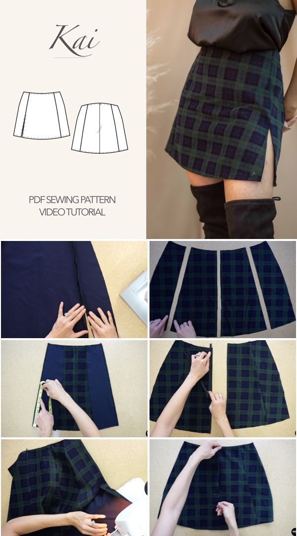 Kai Notched Mini Skirt Tutorial With Sewing Pattern Mini Skirt Tutorial, Projek Menjahit, Haine Diy, Sewing Projects Clothes, Skirt Tutorial, Diy Clothes Design, Diy Vetement, Diy Fashion Clothing, Kleidung Diy