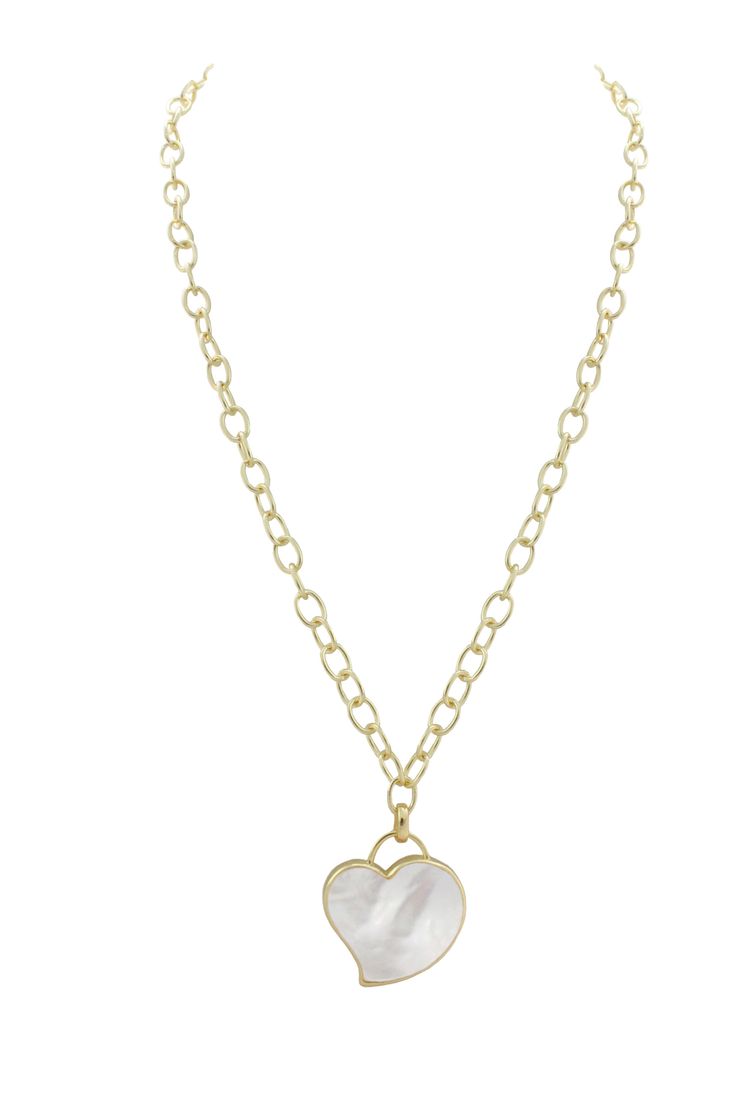 18k gold gemstone heart necklace. Luxury Mother Of Pearl Drop Necklace, Luxury Polished Mother Of Pearl Necklaces, Elegant Heart Cut Gemstone Heart Necklace, Elegant Round Gemstone Heart Necklace, Heart Pendant Necklace With Gemstone For Formal Occasions, Elegant Gemstone Heart Pendant Necklace, Luxury Gemstone Necklace For Valentine's Day, Heart Pendant Cable Chain Necklace For Valentine's Day, Elegant Gold Plated Round Heart Necklace