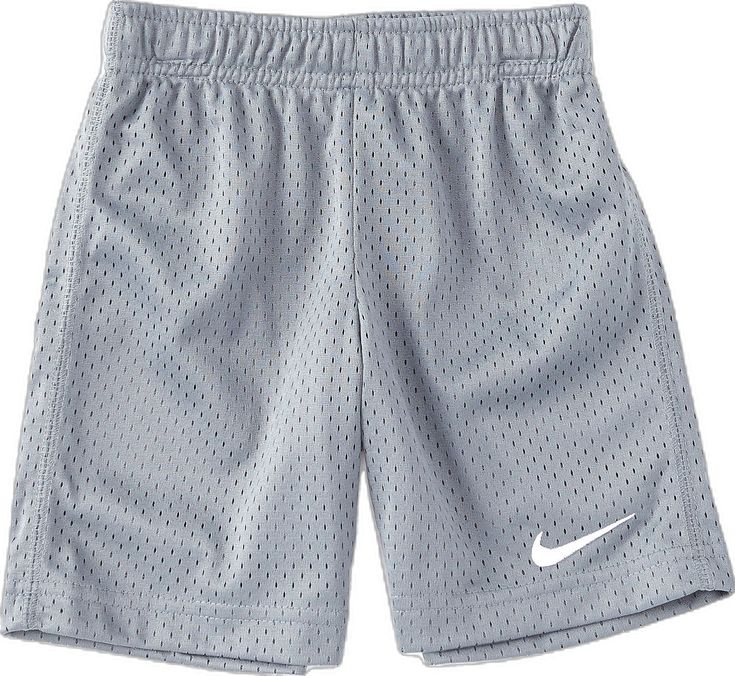 From Nike, these shorts feature:elastic waistsolid bodypull on stylingpolyestermachine wash; tumble dryImported. Nike Athletic Shorts With Elastic Waistband For Summer, Nike Summer Athletic Shorts With Elastic Waistband, Sporty Athletic Shorts With Elastic Waistband For Playwear, Moisture-wicking Shorts For Summer Play, Nike Summer Shorts With Moisture-wicking, Nike Bottoms For Playwear In Short Style, Nike Gray Athletic Shorts, Casual Moisture-wicking Shorts For Playwear, Sporty Solid Pull-on Style Shorts