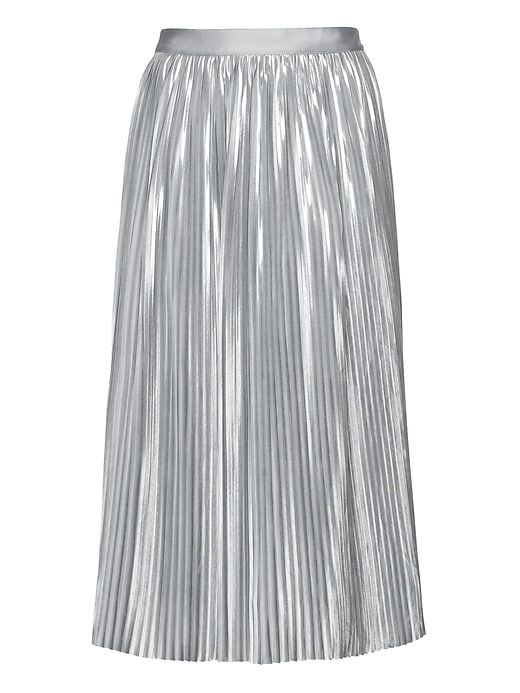 Banana Republic Womens Metallic Pleated Midi Skirt Bright Silver J Crew Kids, Metallic Midi Skirt, Kids Skirt, Sweat Gris, Style Rut, Silver Skirt, Mid Calf Skirt, Calf Length Skirts, Skirts For Kids