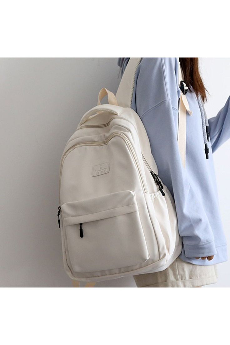 Materiale di rivestimento: Poliestere

Materiale principale: nylon

Capacità: 20-35 litri Egirl Soft, Preppy Backpack, Soft Girl Clothes, Laptop Travel, White Only, Black Only, Estilo Preppy, Punk Outfits, Blue Backpack