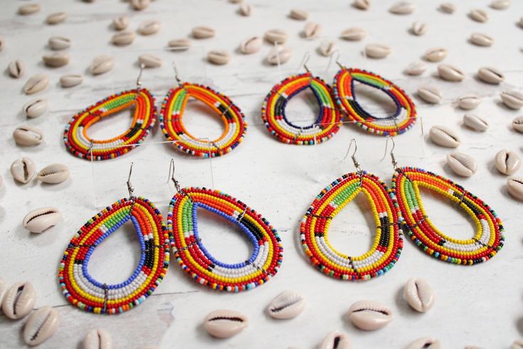 Maasai beaded earrings. Beautifully handmade my Kenyan artisans. Maasai, Beaded Earrings, Crochet Earrings, Beauty, Bead Earrings