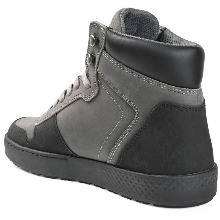 A two-toned sneaker boot you'll find yourself turning to over and over The Triton by Territory. Crafted with only the best materials this casual style features a durable EVA/rubber hybrid outsole and genuine leather with a rubber toe guard. A cushioned collar and tongue with a 12 mm Tru Comfort Foam� footbed complete the design for unwavering support. Low-top Boots With Rubber Toe Cap For Streetwear, Streetwear Low-top Boots With Rubber Toe Cap, High-top Work Boots With Reinforced Toe For Walking, Ankle-high Waterproof Boots With Rubber Sole For Streetwear, Casual Waterproof Synthetic Work Boots, Lace-up Boots With Rubber Toe Cap For Streetwear, Urban Waterproof Lace-up Boots With Rubber Sole, Urban Lace-up Waterproof Boots, Rugged Lace-up High-top Sneakers With Rubber Sole