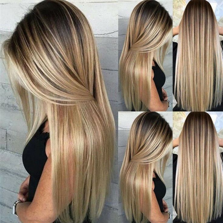 Ombre Blond, Natural Wigs, Hair Color Shades, Ombré Hair, Beautiful Wigs, Full Hair, Brown To Blonde, Long Straight Hair, Full Wigs