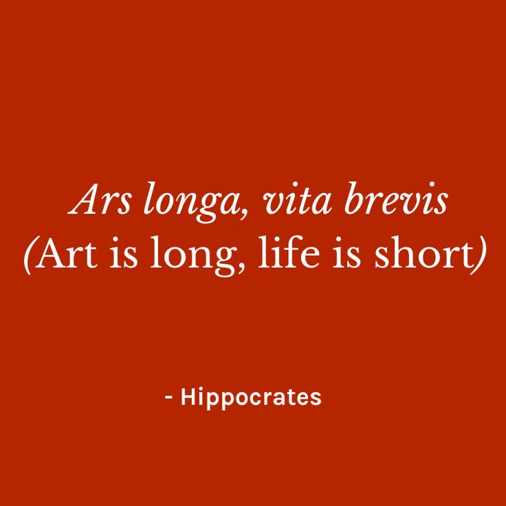 a red background with the words art is long, vita brevis art is long, life is short