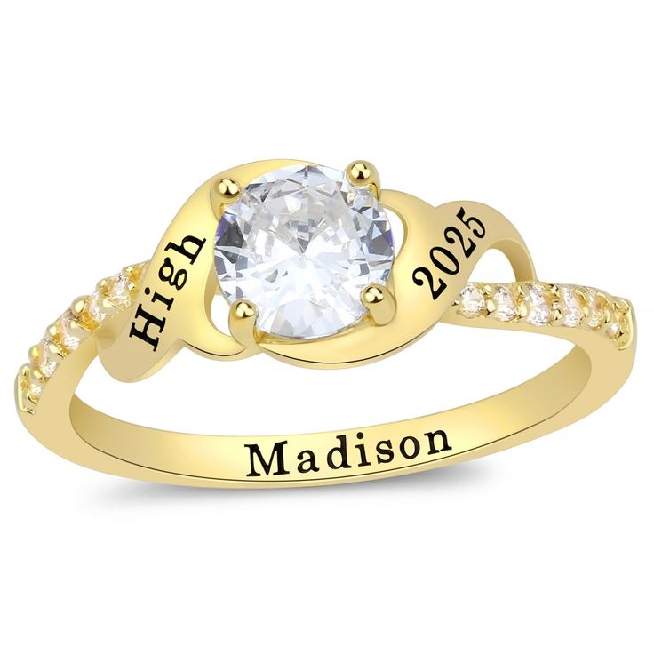 PRICES MAY VARY. 【PERSONALIZED CUSTOMIZATION】: Make your class ring truly unique with our personalized customization options. Choose from a variety of engravings, Cubic Zircon placements, and designs to create a one-of-a-kind piece that reflects your individuality and accomplishments. 【 INTRODUCING PhaedraOona】: Discover the exquisite world of PhaedraOona, where we specialize in crafting exceptional graduation rings. Our brand is synonymous with quality, elegance, and timeless style, making us t Adjustable Cubic Zirconia Rings For Valentine's Day, Adjustable Name Jewelry For Promise Ring, Adjustable Promise Ring With Name, Personalized Crystal Promise Ring, Gold Crystal Birthstone Ring For Promise, Customizable Adjustable Rings For Promise, Personalized Round Cut Promise Jewelry, Adjustable Crystal Ring With Diamond Accents As Gift, Adjustable Customizable Rings For Promise