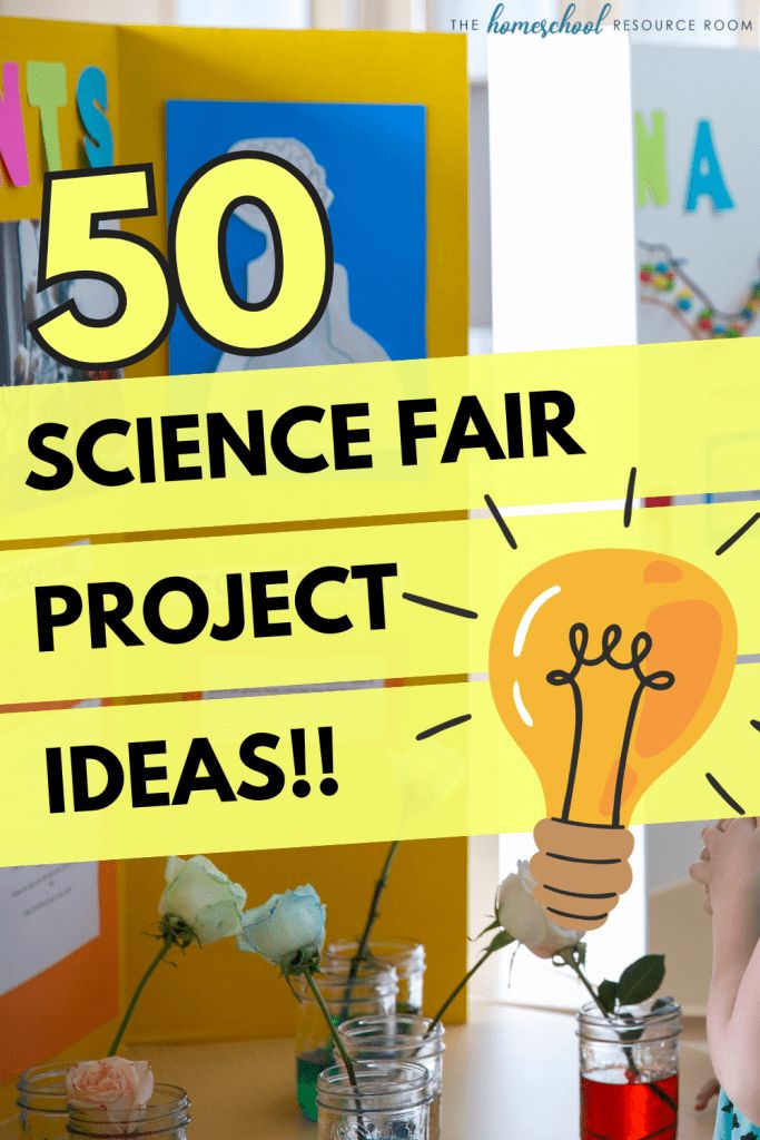 there is a sign that says 50 science fair project ideas