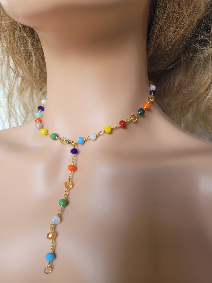 Luxury necklace with pendant Rosary Gold necklace  Made of 24k Gold  Does not rust or change color Gold Spiritual Crystal Choker Necklace, Handmade Multicolor Gold-plated Necklace, Handmade Multicolor Gold Plated Necklace, Multicolor Gold Plated Pendant Necklace, Gold Rosary Necklace, Rosary Chain Necklace, Gold Rosary, Gray Necklace, Natural Gemstone Necklace