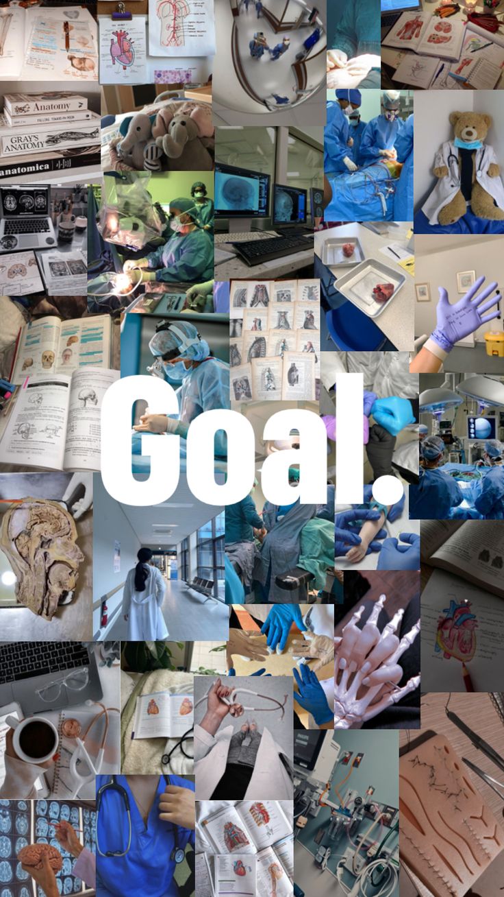 a collage of photos with the words goal