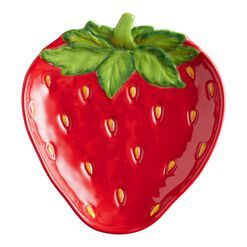 Hand Painted Strawberry Figural Appetizer Plate Cottagecore Dinnerware, Painted Strawberry, Clay Projects For Kids, Strawberry Kitchen, Snacks And Desserts, Small Dishes, Strawberry Decorations, Appetizer Plate, Festive Holiday Decor