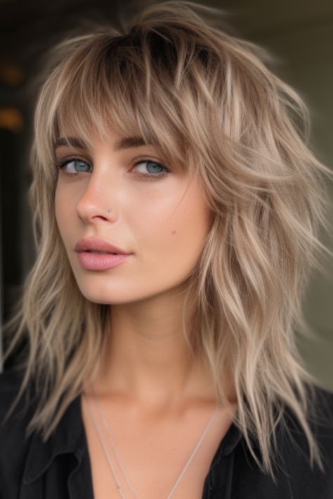 2024 Edgy Hair, Western Haircuts Women, Mom Cut Fine Hair, Shaggy Haircut, Haircuts Trending, Shaggy Hairstyles, Modern Shag, Layered Hair With Bangs, Textured Layers